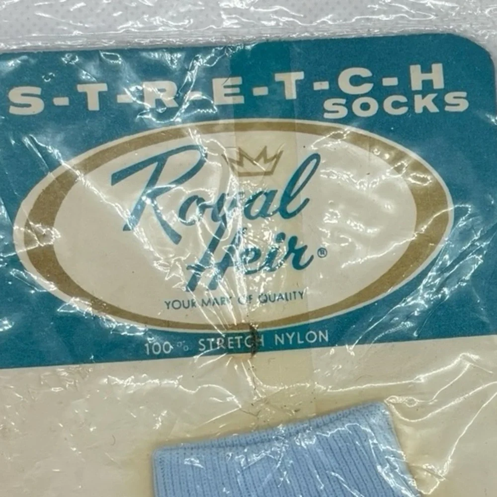 New Vintage Girls Socks Ruffle Lace Turn Down Powder Baby Blue Retro Anklet